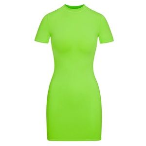 SIGNATURE SWIM T-SHIRT DRESS | NEON GREEN